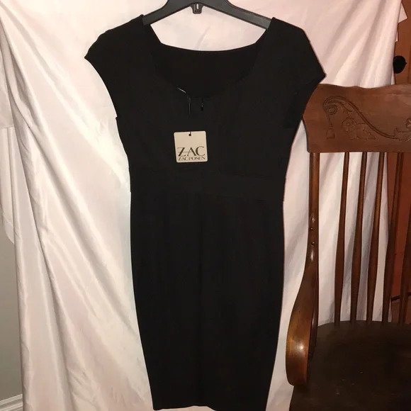 ZAC Zac Posen Black Dress, Minimal Simple Lines - Picture 4 of 7